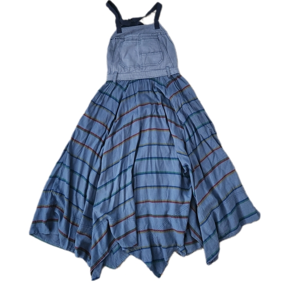 Free People So It Goes Maxi Dress in Oceanview‎ Combo Women's Size Large - Picture 4 of 16